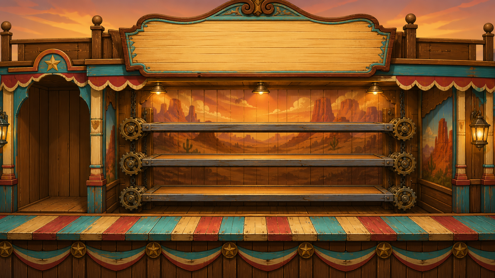 Stand de tir cartoon du Far West